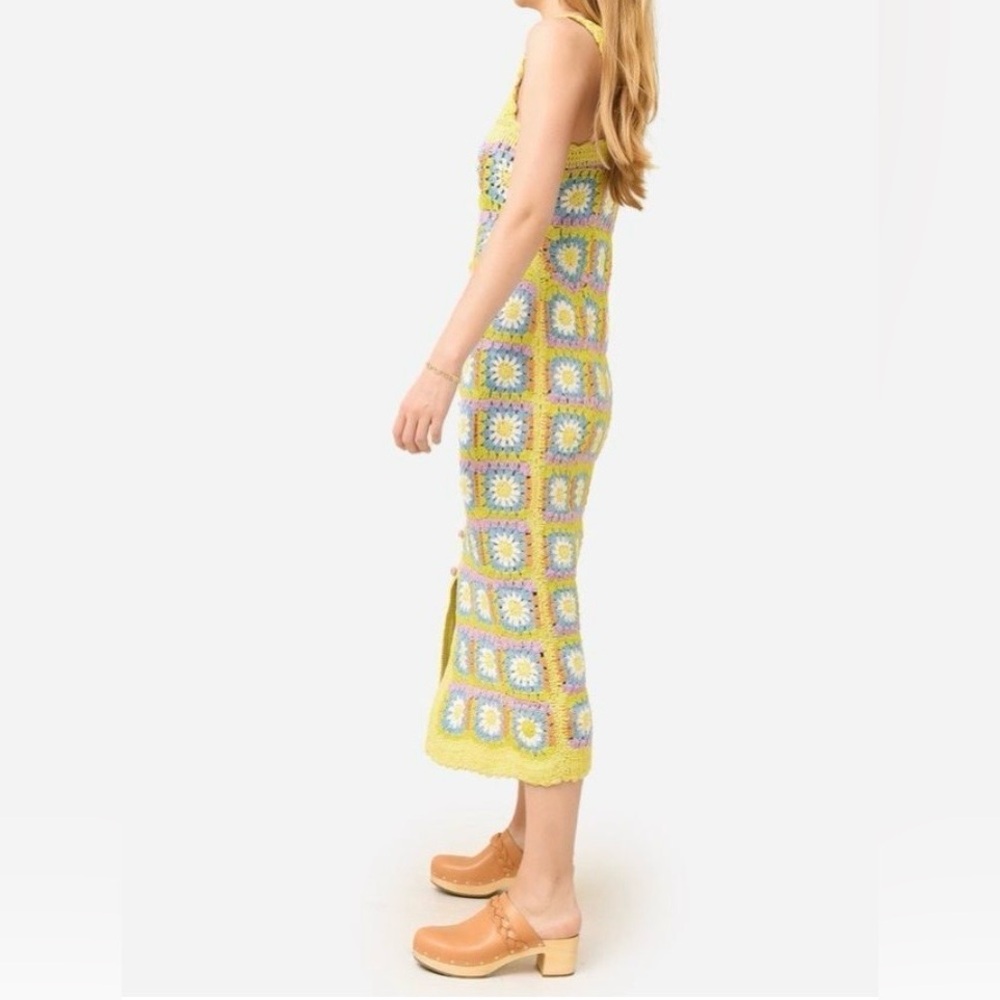 Alemais Patchwork Granny Squares Crochet Midi Dress - Picture 2 of 16